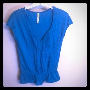 Turquoise t shirt with string tie